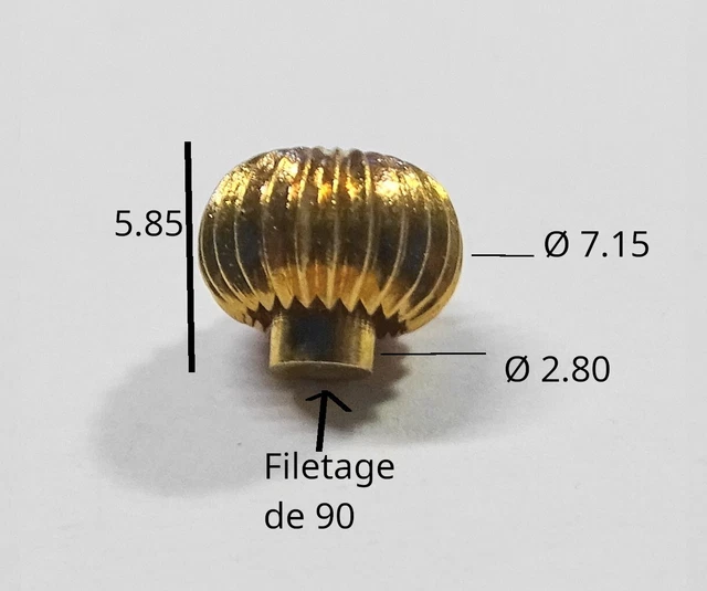 Couronne De Remontoir Pour Montre - Acier Doré Jaune - Neuf Sans Emballage