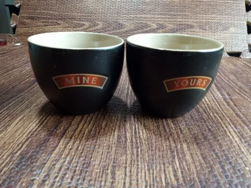 Baileys Irish Cream Yours and Mine Cups set of 2 Mugs Bowls
