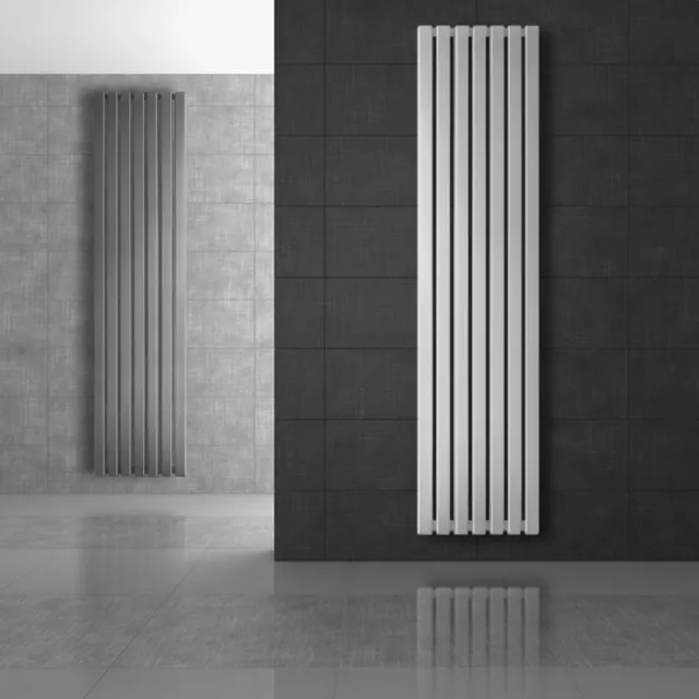 Radiateur de chauffage central plat design vertical anthracite chrome blanc