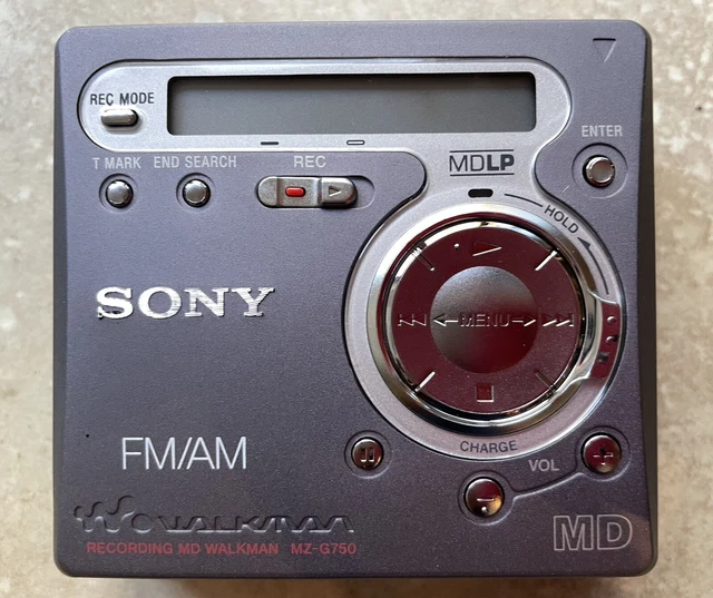 SONY WALKMAN MINIDISC Recorder MZG750, FM/AM, Remote, Headphones, 5