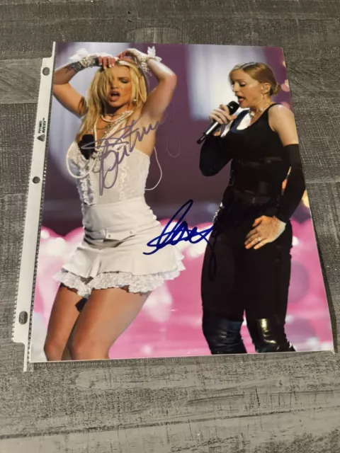 Madonna Britney Spears  signed photo The Pre Kiss photo Dual COAs