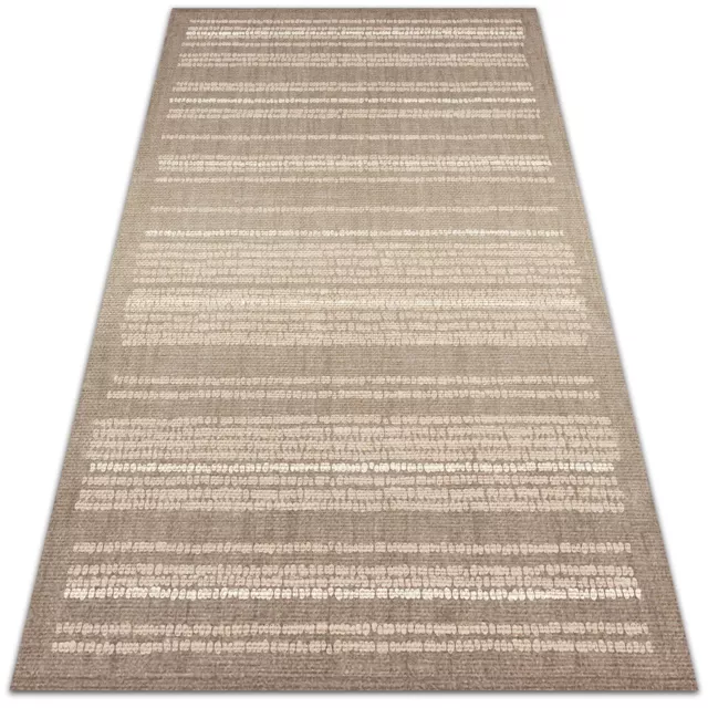 Large Patio Outdoor Entryway Vinyl Rug Mat Carpet Beige fabric 150x225