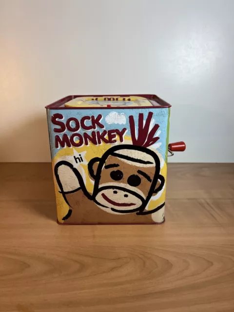 2008 Sock Monkey Jack in the Box Schylling Tin Sock Monkey And You Works