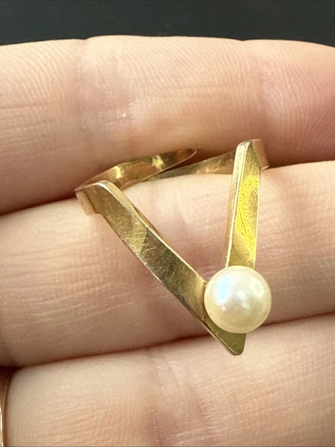 Alliance Ancienne En Or Blanc 18K 750/1000 - Taille 57-58 - Années 1950/60, Non Gravée