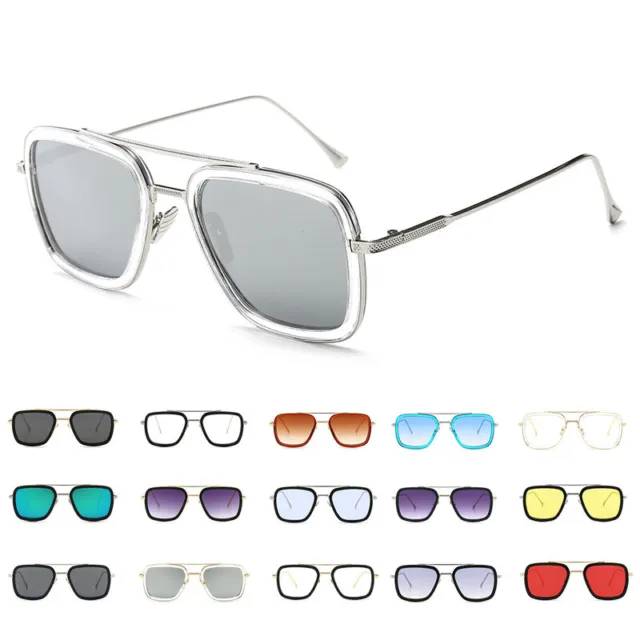 Classic Sunglasses Men Women Square Metal Retro Vintage Casual UV400 Glasses NEW