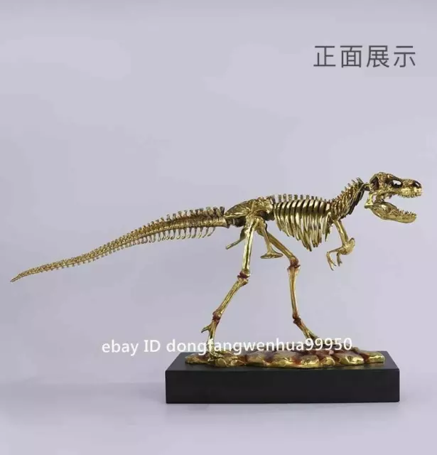 Copper Bronze Jurassic Period Dinosaur Fossil Tyrannosaurus Rex Skeleton Statue 2