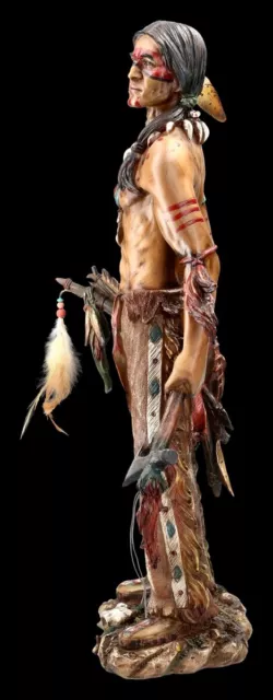 Indianer Figur mit Tomahawk - Krieger Statue Western Deko 3
