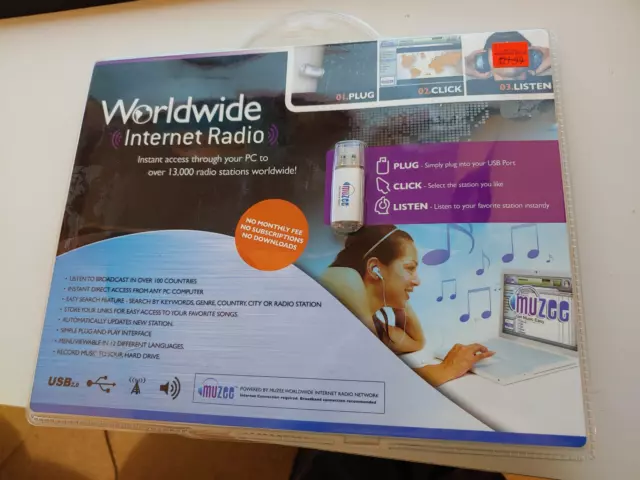 Worldwide USB Internet Radio 13,000 Stations  New Sealed  (#k3r)