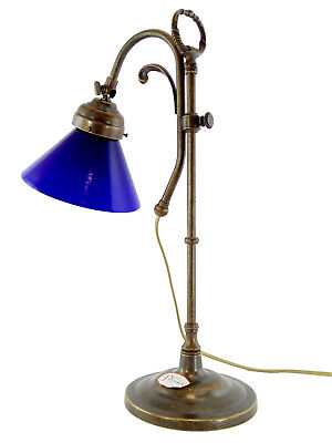 Lampada ottone brunito da tavolo,scrivania,lampade saliscendi stile liberty sc22 3