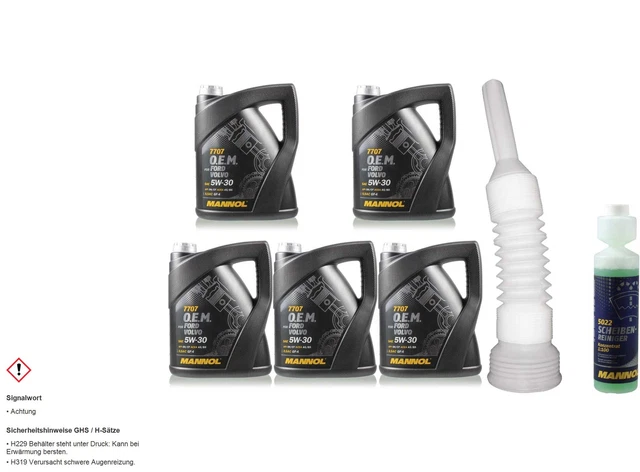 Mannol 5w30 Engine Oil Motoröl 7707 Mannol Ford Volvo 5W-30 API SN ACEA A5/B5 5L Kanister Liqui Moly
