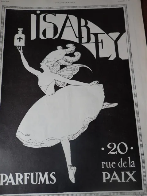 ISABEY parfums 20 rue de la Paix PARIS publicité papier ILLUSTRATION 1924