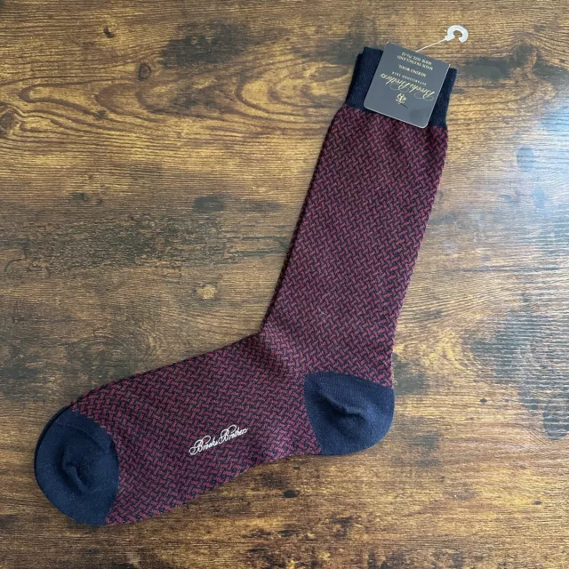 NWT Brooks Brothers Merino Wool Dress Socks One Size 7.5-12 Made In England