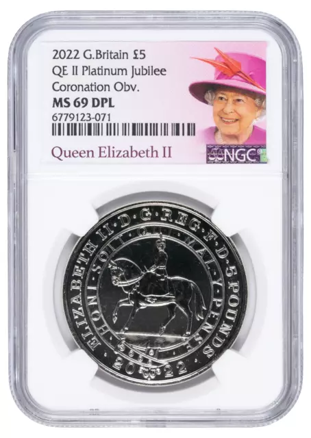 2022 £5 Great Britain Platinum Jubilee NGC MS69 DPL Queen Elizabeth Coronation