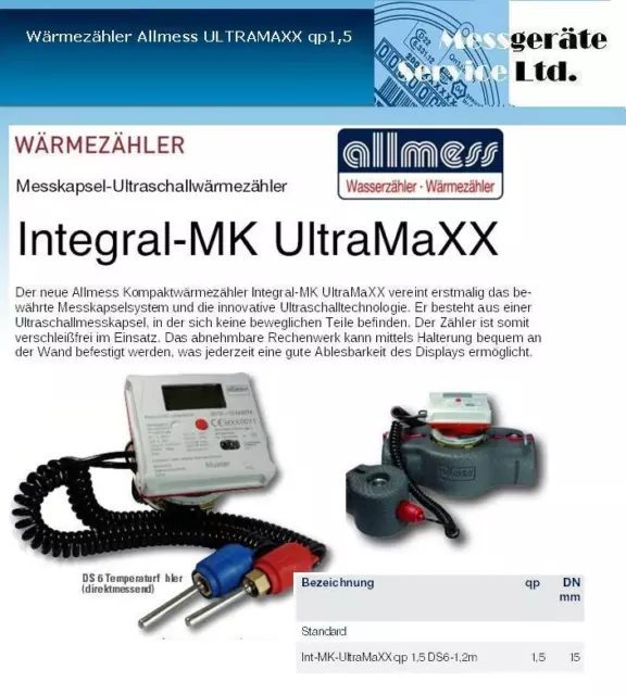 Contador de calor Allmess contador de calor Integral-MK Ultra-MaXX qp1,5 2023