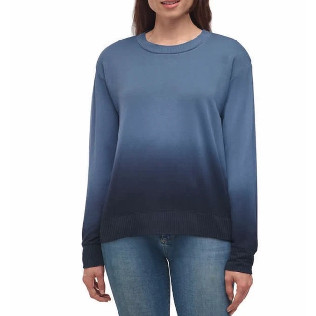 Splendid Women’s Pullover Ombre Sweater Top Slate Blue Dip Dye Women's XS NWT