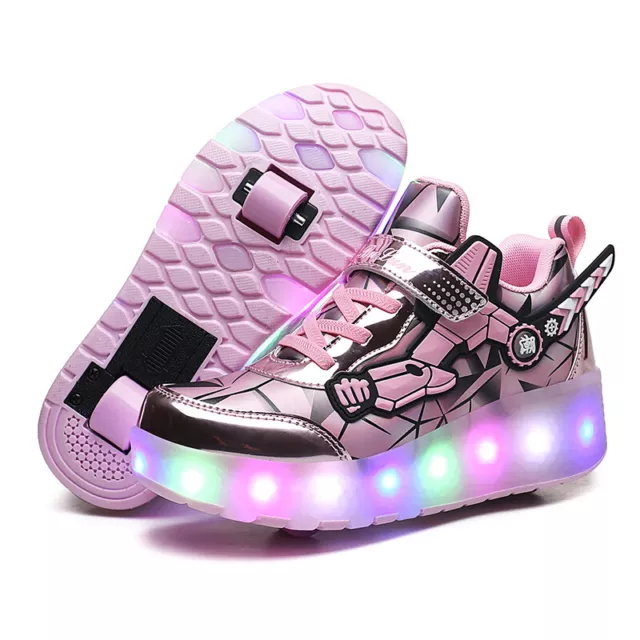 Scarpe da pattino LED 2 ruote ragazzi ragazze bambini flash scarpa a rullo con ricariche USB NUOVE
