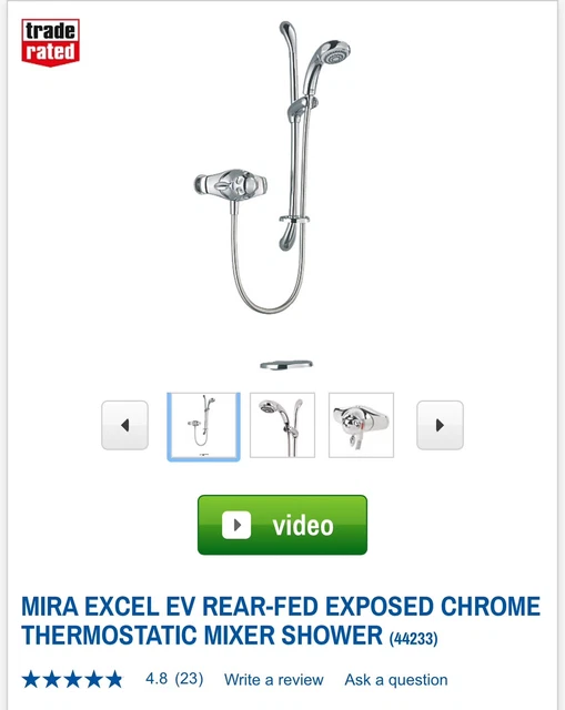 MIRA EXCEL EV Thermostatic Mixer Shower Exposed Valve Chrome 1.1518.300 £345.00 PicClick UK