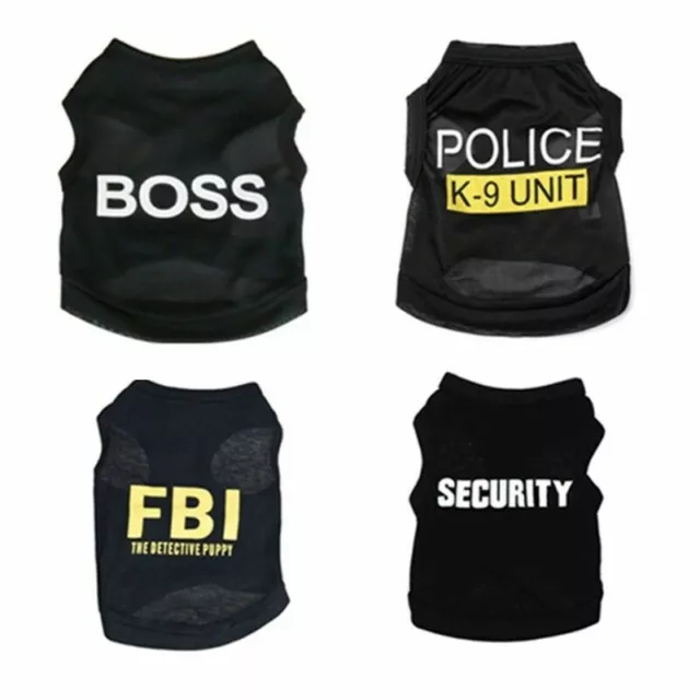 Dog Black Pet Puppy T-Shirt Clothes Coat Apparel Costumes Warmer Summer Top Vest