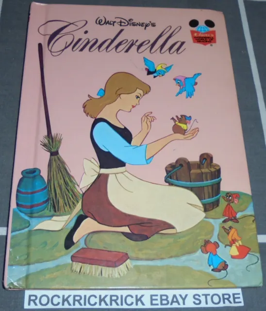 Walt Disney's Cinderella Book 1974 (Hardcover) 15Cm X 21Cm