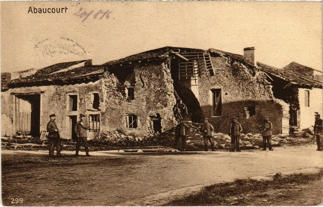 CPA Abaucourt - Rue - Soldiers - Ruines (1037666)