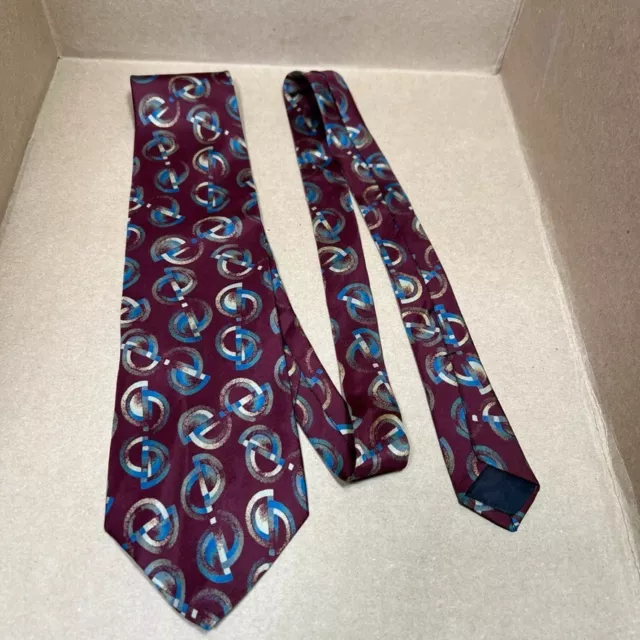 VALENTINO Pietro Men's 100% Silk Necktie ITALY Designer Geometric Multicolor