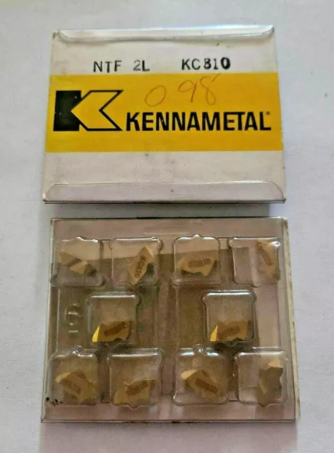 Kennametal NTF-2L KC810 Lathe Carbide 10 Inserts Grooving Cut Off New Gold