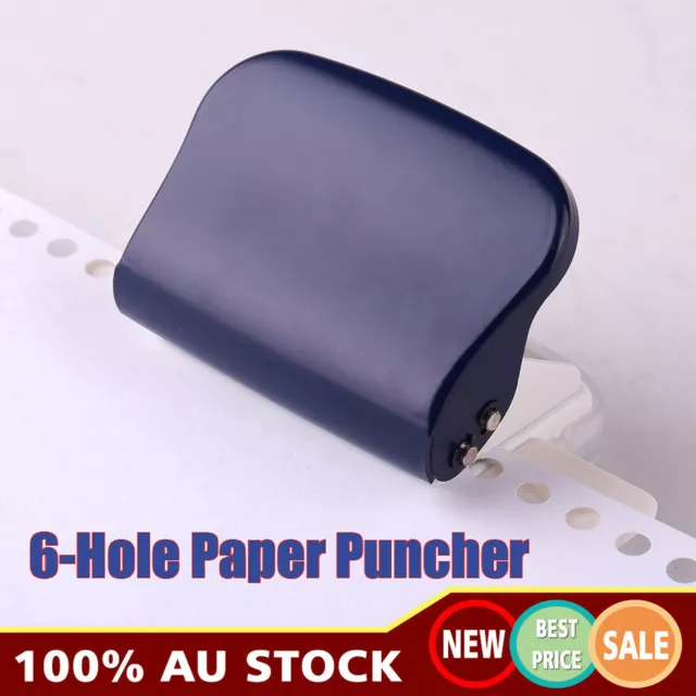 Adjustable 6 Hole Paper Punch Puncher for A4 A5 A6 B7 Dairy