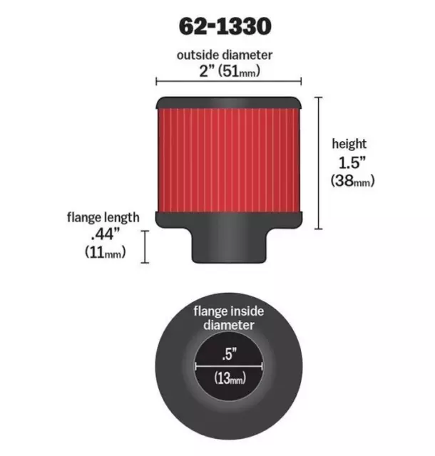 Filtro de aire deportivo K&N UNIVERSAL 62-1330 2