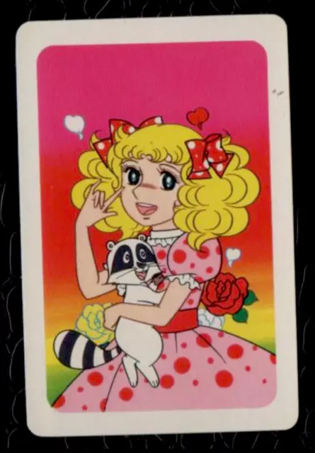 KI27 Swap Playing Cards 1 Japanese 80’s Wide Eye Girl & Racoon Anime