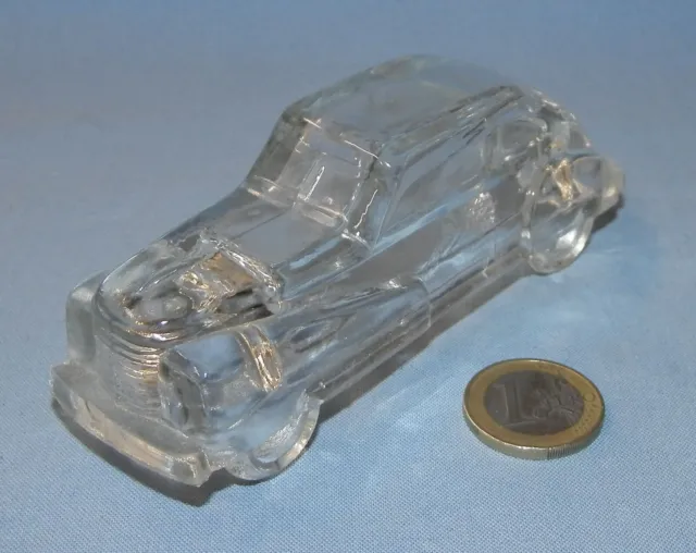 Victory Glass Figure Candy Container: Vtg Streamline Auto Car 1940s Jeanette