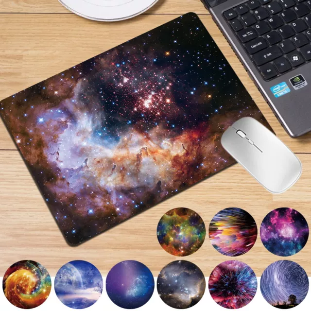 Printed Space Anti-Slip Leather Desk Mouse Mat Pad Laptop Office Computer Home