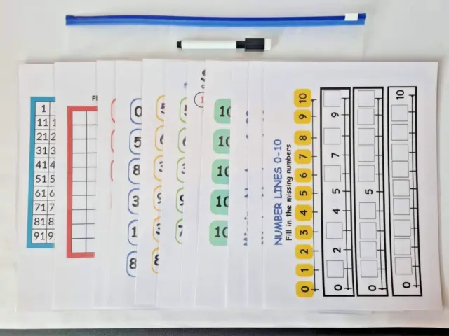 Maths Educational Numbers Resource Bundle A4 Mats Home Learning School EYFS KS1