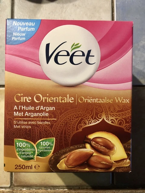 Cire  Orientale VEET à l’huile d’argan avec bandes.