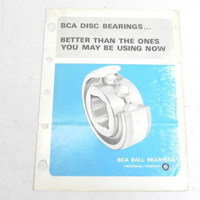 VINTAGE BCA BALL Bearing Federal Mogul Catalog Parts Specifications