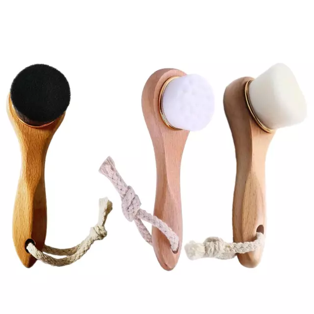 Brosse de nettoyage des mains avec manche en bois, brosse de Massage portable