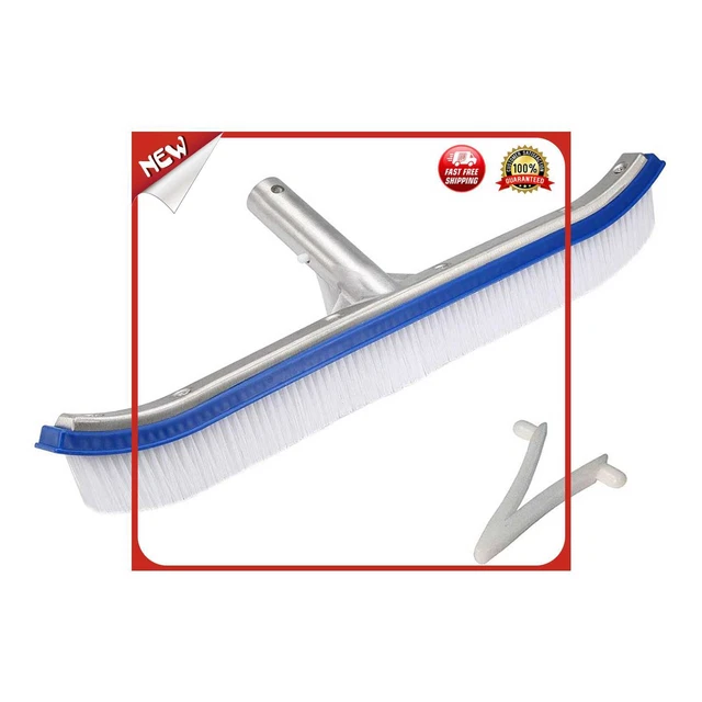 es Swimming Pool Brush, Heavy Duty Aluminum Handle and Nylon Bristles, Professio