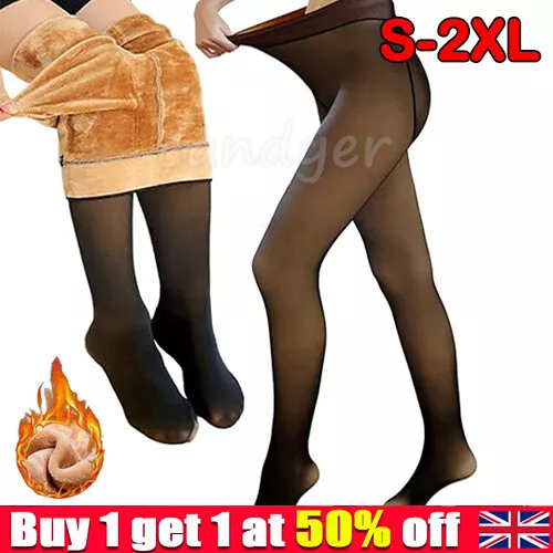 Thermal Fleece Lined Tights Women Warm Fake Translucent  Pantyhose.For.Women Hot