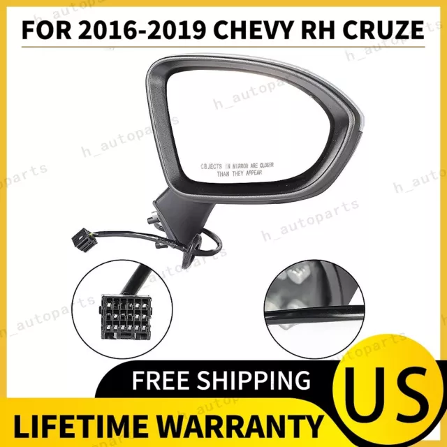 Mirrors Passenger Right Side for Chevy RH Hand Cruze 2016-2019 19353644 39125814