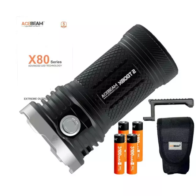 Acebeam X80-GT 2 Flashlight / Searchlight -34,000 Lumens -18 x CREE XHP50.3 LEDs