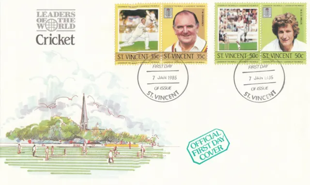 (133208) Cricket Graveney / Willis St Vincent FDC 1985