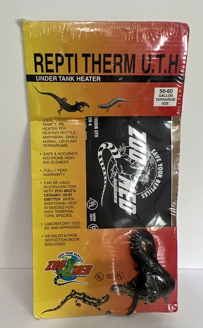 Calentador debajo del tanque Zoo-Med Reptitherm 50-60 galones 8x18" NUEVO