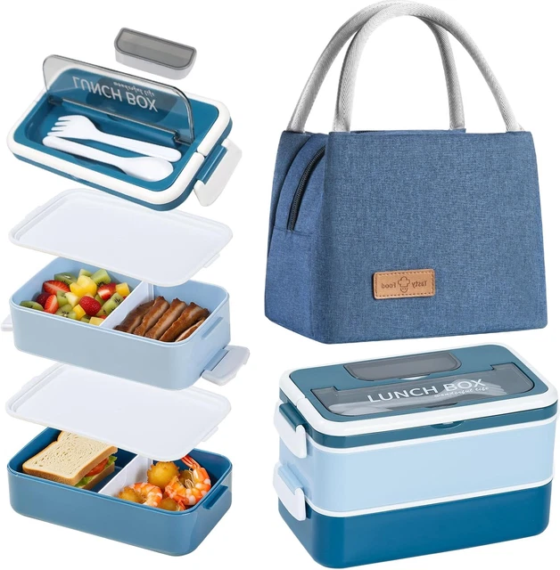 Porta Pranzo Bento Box 1400ml 2 Strati - Con Borsa Termica E Posate, Senza BPA - Foto 12