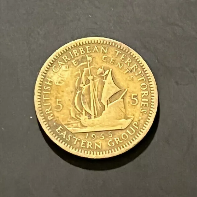 1955 East Caribbean Coin - SCARCE - FREE P&P