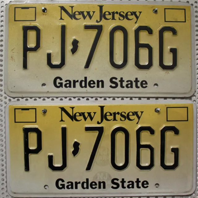 usa NEW JERSEY Nummernschilder PAAR License Plates Pair US Kennzeichen # PJ 706G