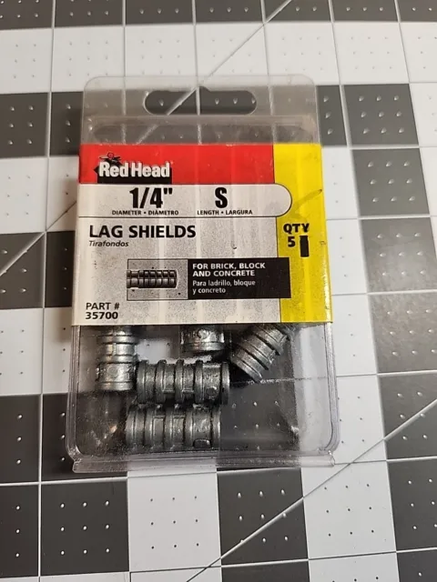 5 Count Red Head 1/4 in. Small Masonry Anchor Lag Shields #35700