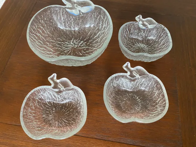 Glasschalen Schälchen Schüssel 4er Set Apfeldesign