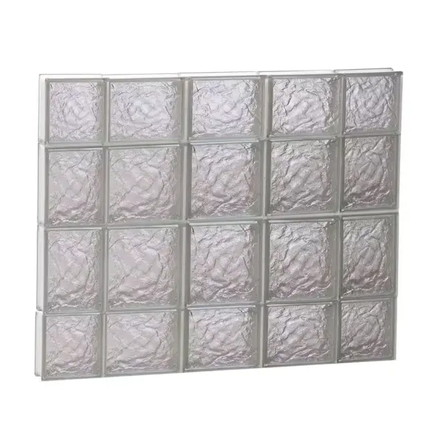 34.75 In. X 27 In. X 3.125 In. Frameless Ice Pattern Non-Vented Glass Block Wind