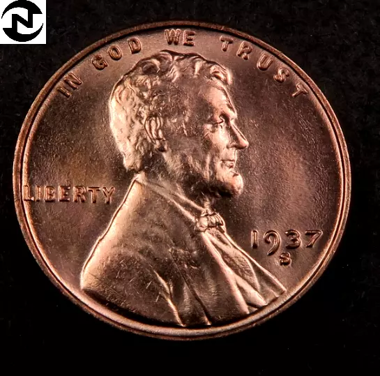 1937-S Lincoln Wheat Penny Cent ~ Gem BU (red) ~*Fresh OBW Coin* ~ 1 Coin