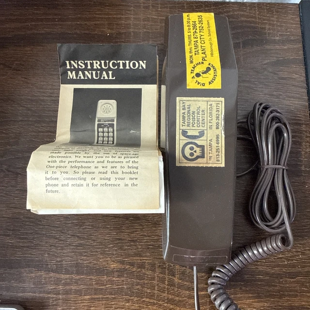 VINTAGE UNITECH EZY-FONE Brown Corded Push Button Telephone NOS With ...