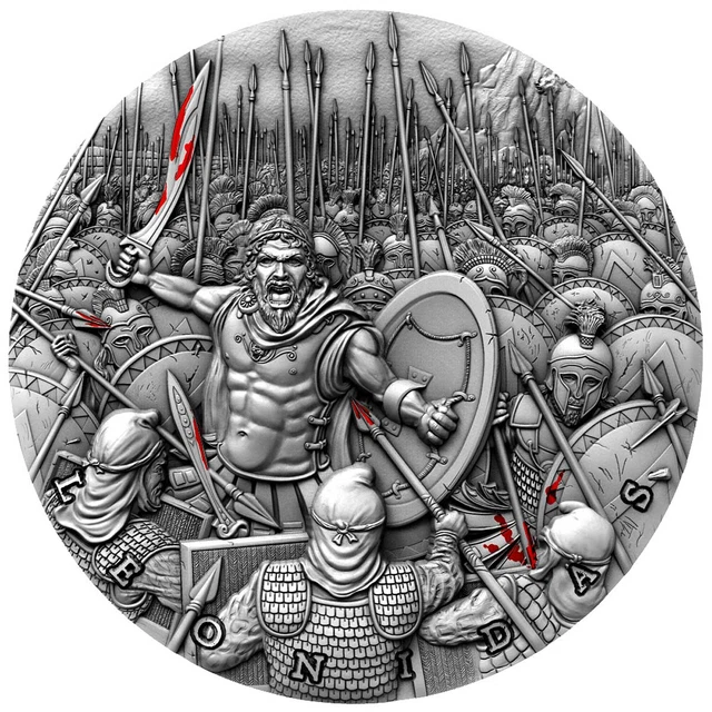 Leonidas Thermopylae Great Commanders 2 Oz Silver Coin $2 Niue 2019
